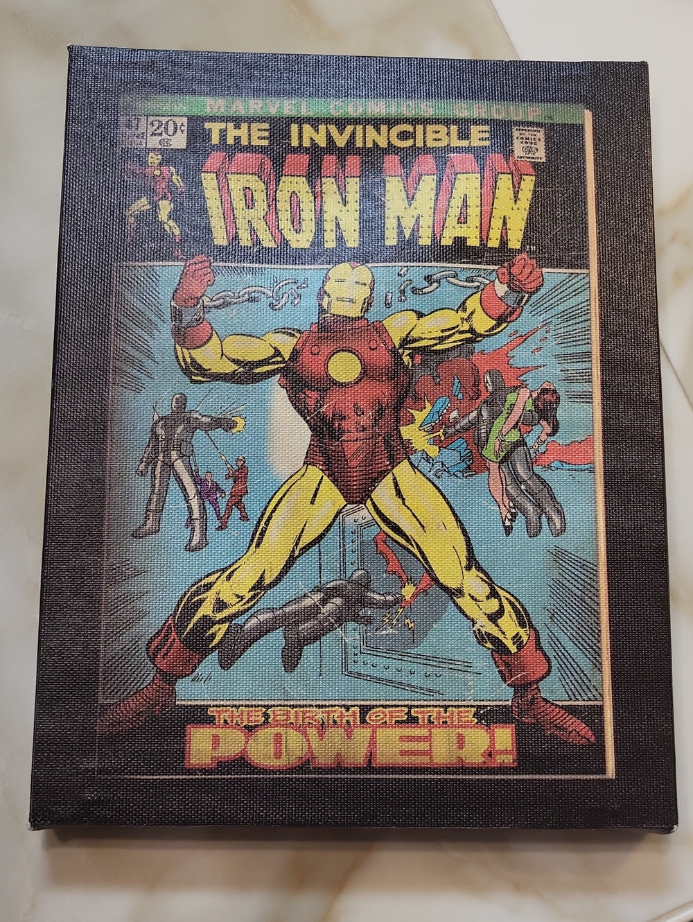 Marvel Iron Man Comic Canvas Art - Red, Yellow & Blue